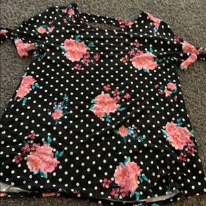 Boutique Rose and polka dot shirt